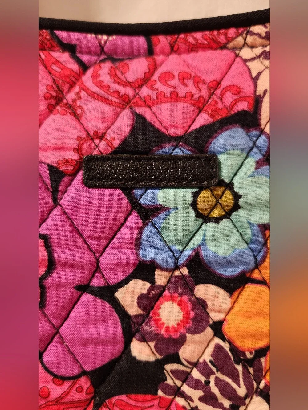 Vera Bradley Quilted Cotton Tote Retired Floral Fiesta Print